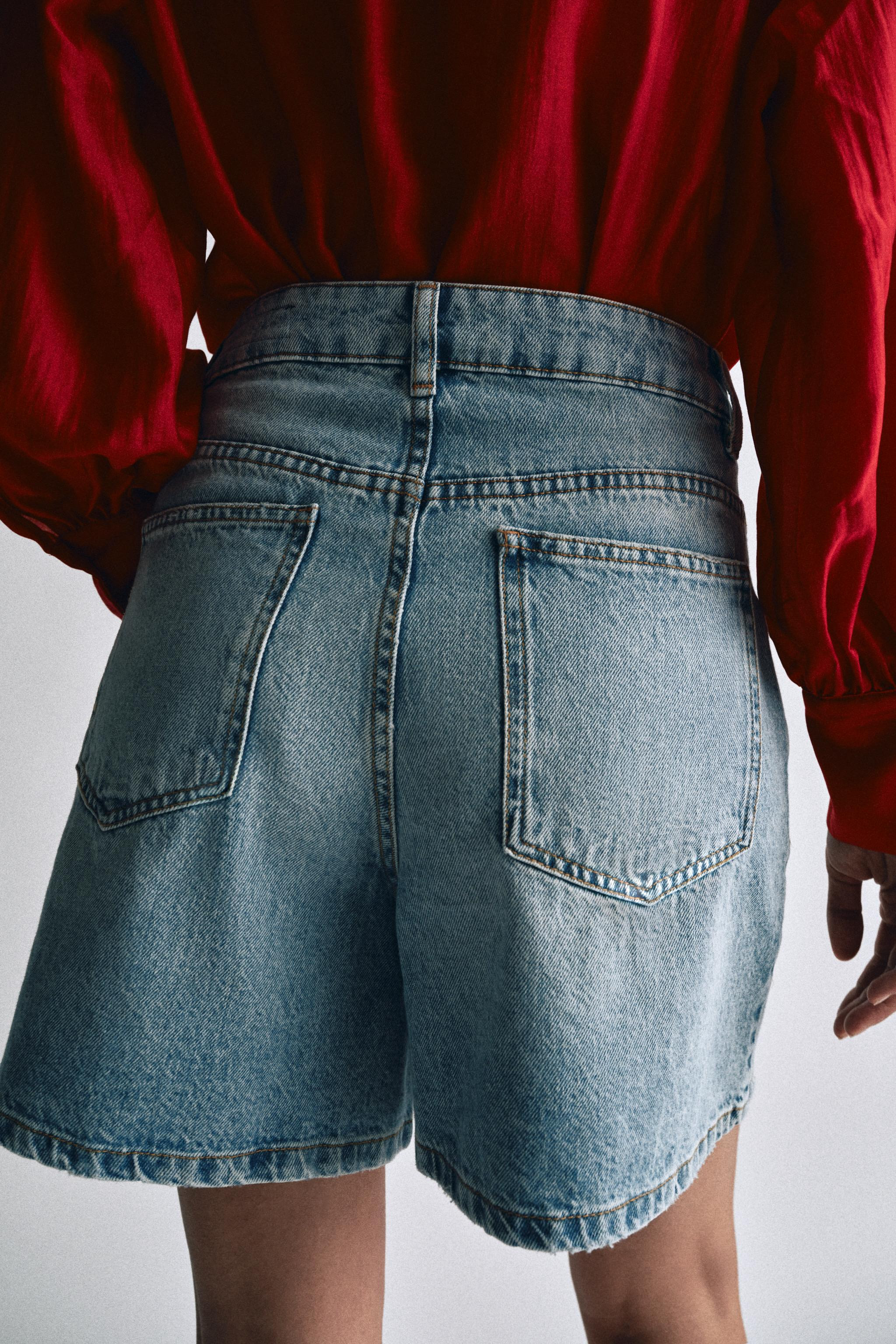 ZW COLLECTION HIGH-WAIST DENIM SHORTS | Zara UK