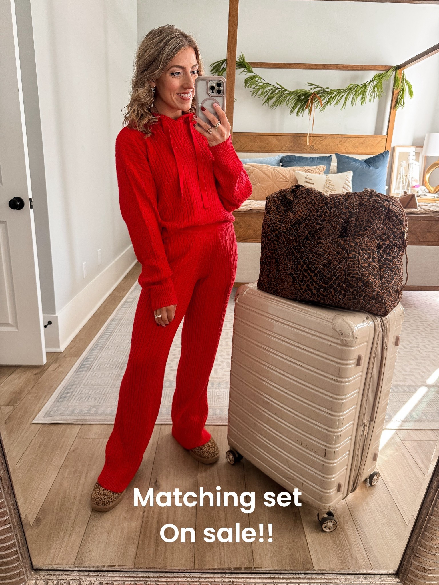 Walmart travel outfit perfection ❤️ This matching knit set is my go-to for a comfy travel day. Cozy, soft, and stretchy while still looking put together — exactly what I want for a road trips, or long travel days.

The knit top and pants are lightweight but warm, easy to move in, and look so chic styled together or worn separately. I love the festive red for winter travel, but this set is perfect year-round too.

Everything is Walmart and linked in LTK for easy shopping!

#WalmartFashion #WalmartFinds #TravelOutfit #MatchingSet #ComfyStyle #AirportOutfit #AffordableFashion #EverydayStyle #CozyOutfits