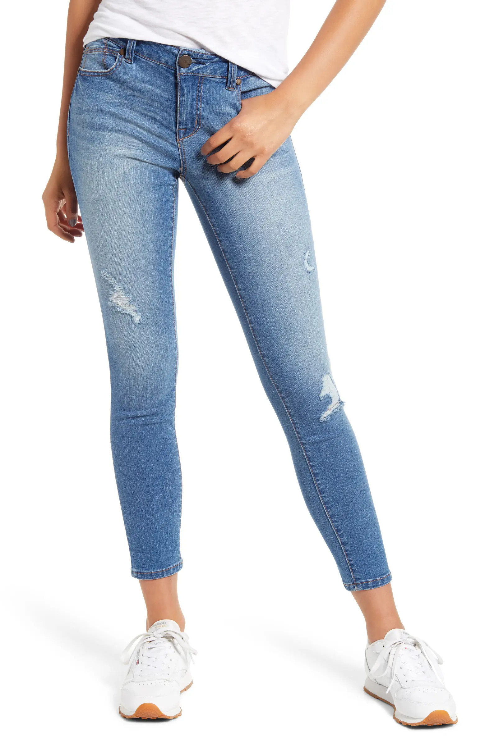 RE:Denim Distressed Ankle Skinny Jeans | Nordstrom