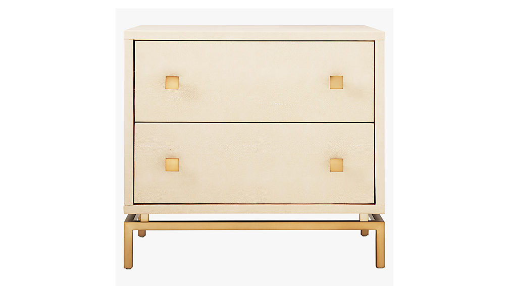 Ivory Shagreen Embossed Nightstand + Reviews | CB2 | CB2