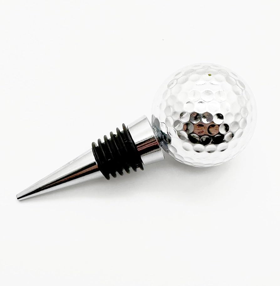 Gold/Siver/Rose Gold/Black/White color Real Novelty Golf Ball red wine bottle stopper, wine top d... | Amazon (US)