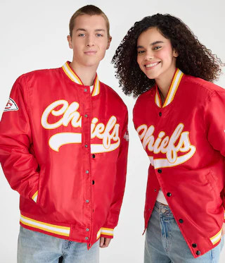 Kansas City Chiefs Satin Bomber Jacket | Aeropostale