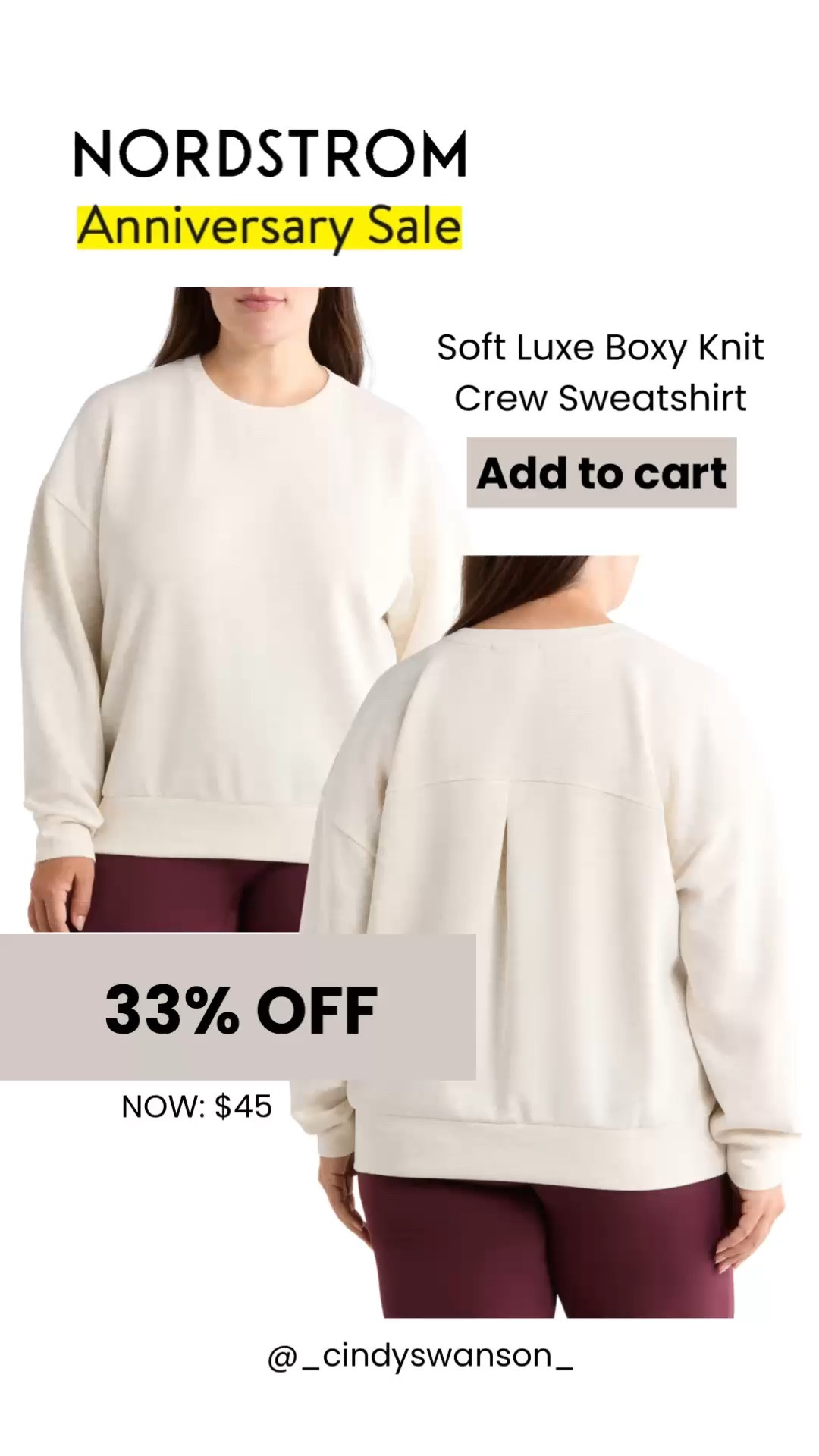 The Soft Luxe Boxy Knit Crew Sweatshirt is one of those elevated basics you’ll wear on repeat. It has a relaxed, boxy fit with thoughtful details that make it feel more polished than your everyday sweatshirt. Perfect with jeans, leggings, or joggers—and 33% off during the Nordstrom Anniversary Sale for just $45.

💡 LTK MADE EASY
❤️ Heart = Support my posts!
🔖 Save = Get sale & restock alerts
📋 Lists = Keep favorites organized
📲 Share = Send lists and products to a friend. Hello, Christmas List!
💬 Comment = Ask me anything about what I’m wearing. :-)

#LTKSaleAlert