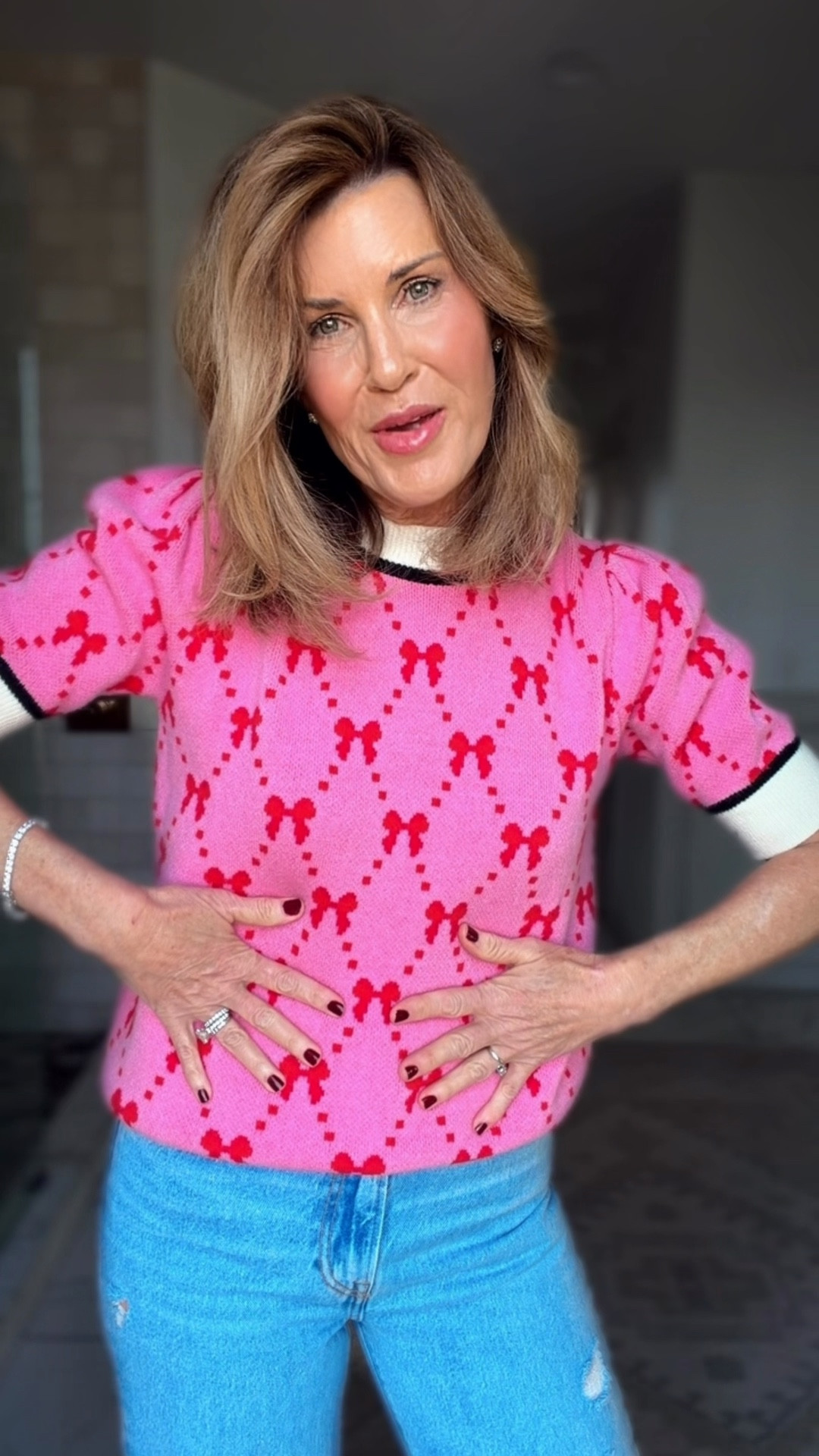 I’m wearing a small in this cute pink bow sweater perfect for Valentine’s Day 

#LTKOver40 #LTKdayinmylife #LTKValentine