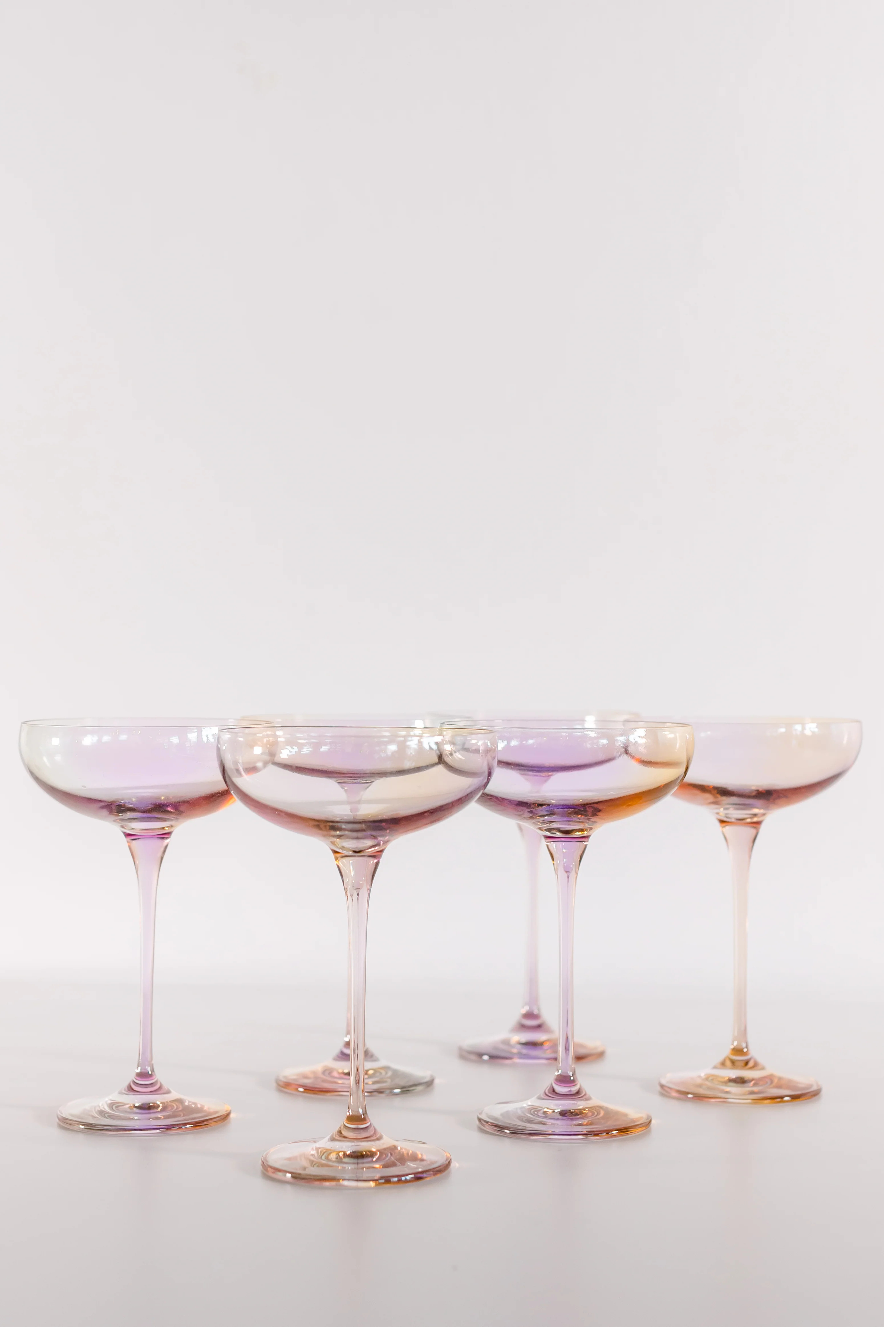 Estelle Colored Champagne Coupe Stemware - Set of 6 {Iridescent} | Estelle Colored Glass