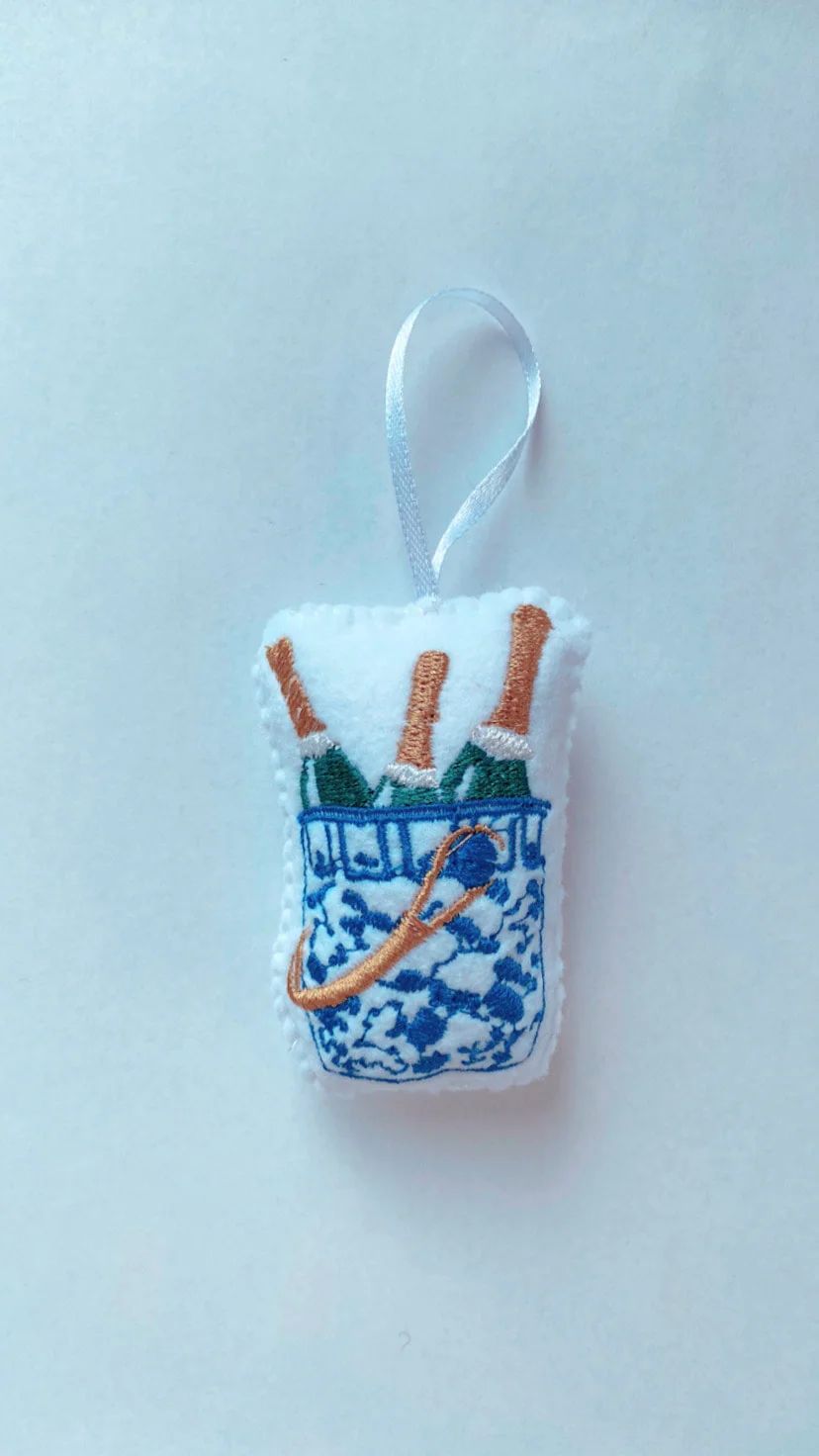 Chinoiserie Champagne Bucket Ornament | All The Finery
