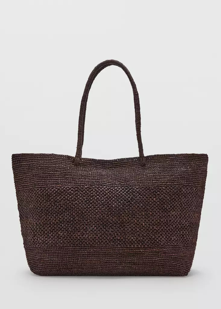 Natural fibre shopper bag | MANGO (UK)