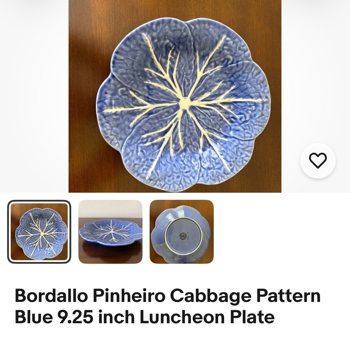 Great buy on this bordallo Pinheiro blue cabbage lunch plate