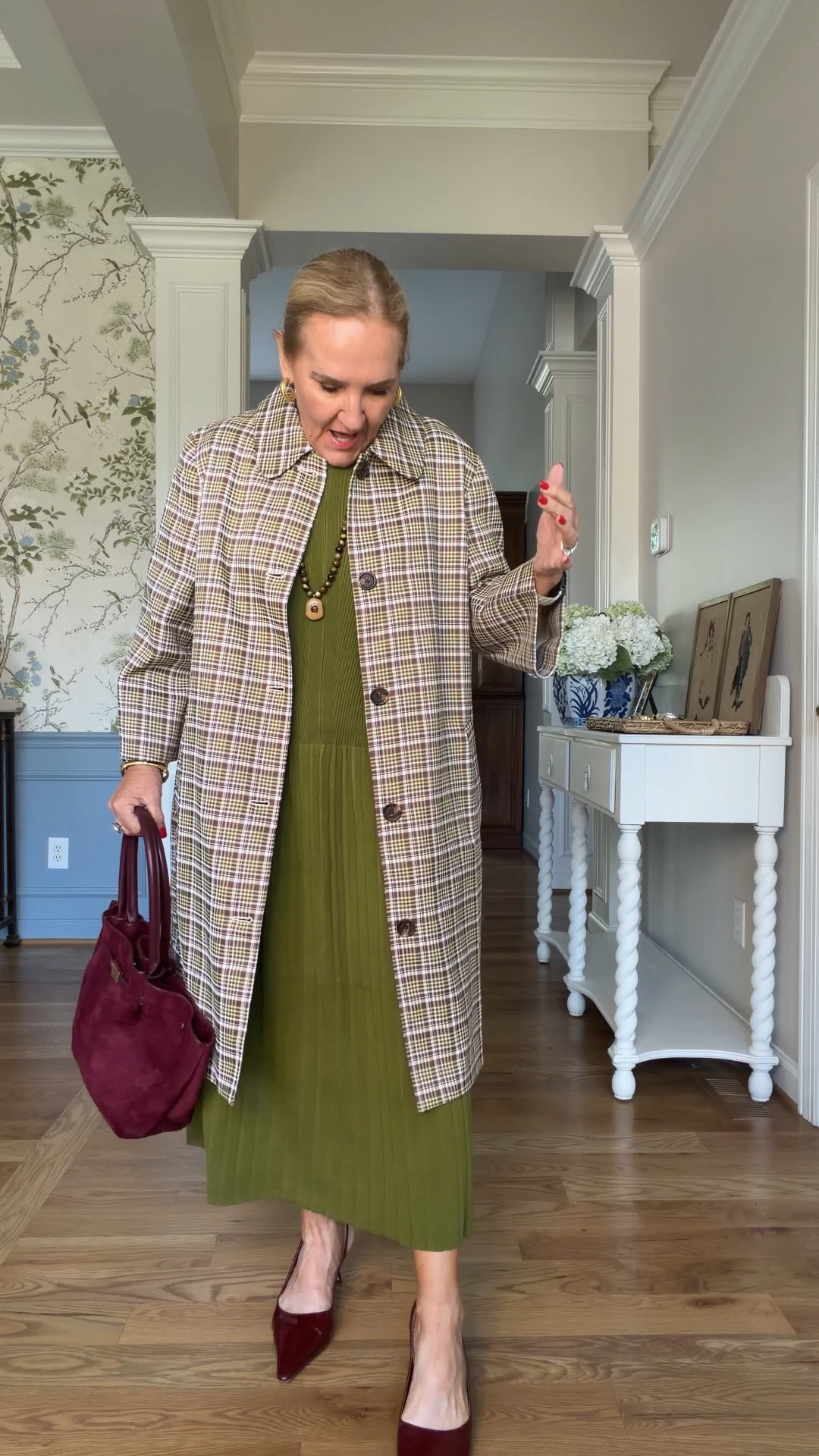 Green dress I sized up to a large for a loose fit. You decide! 
Quince has some beautiful cotton and cotton cashmere sweater dresses in olive. Also, I will link those.
Plaid trenchcoat size medium
Plaid blazer size 8 petite
Denim jacket, size medium
20% off Allie & Bess with code NANETTE20

#LTKOver40 #LTKSeasonal #LTKootd

#LTKPetite