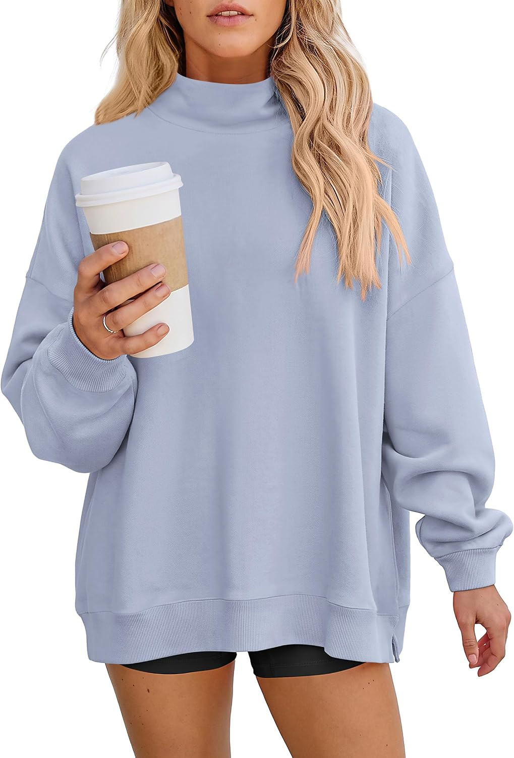 PRETTYGARDEN Womens Mock Neck Sweatshirt Oversized Pullover | Amazon (US)