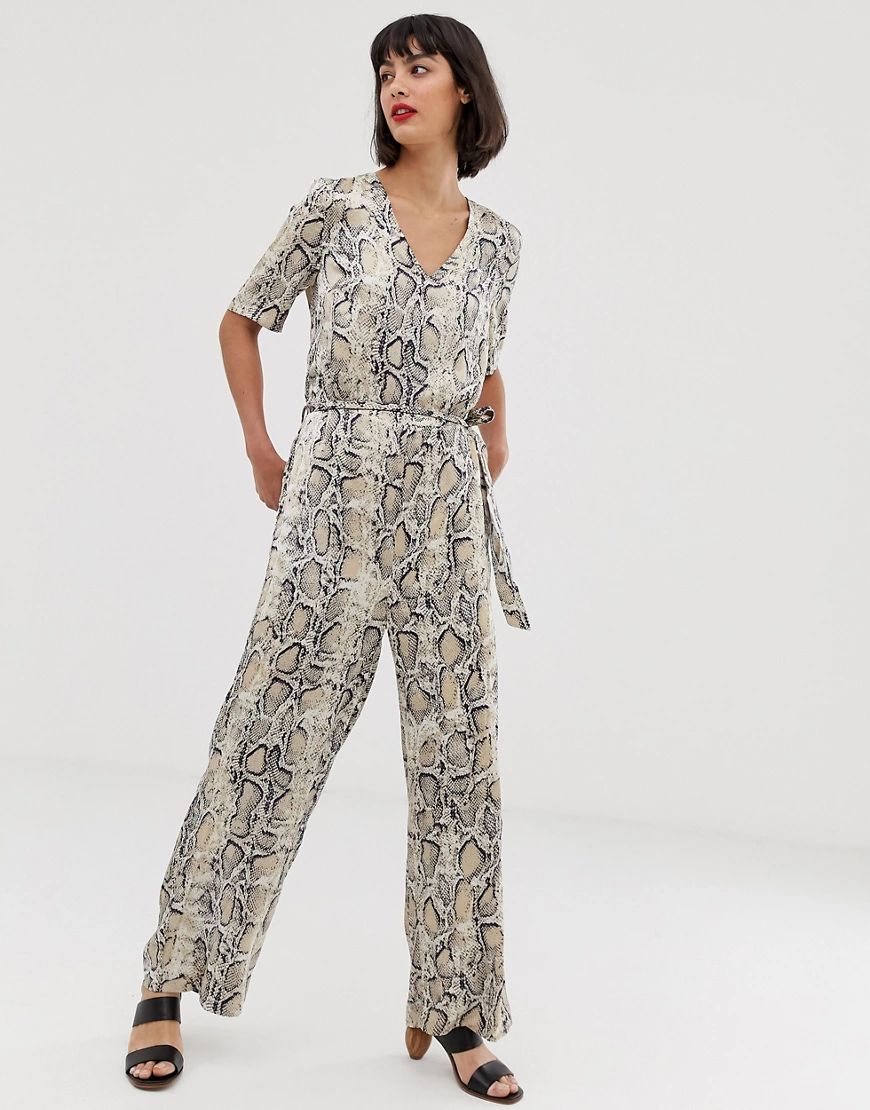 Selected snake print jumpsuit-Grey | ASOS (Global)