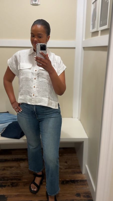 This is the perfect everyday look 

Denim, white linen top, Madewell, summer outfit, sandals, 

#LTKxMadewell #LTKVideo #LTKMidsize