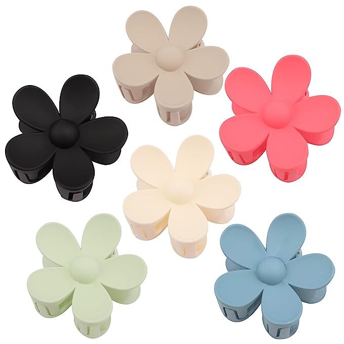 ACO-UINT 6 Pack Hair Clips for Women, Hair Claw Clips 2.85 Inch Flower Hair Clips, Y2K Accessorie... | Amazon (US)