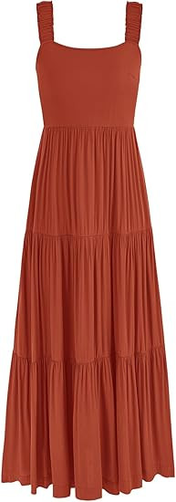 PRETTYGARDEN Women's 2024 Sun Dresses Women Summer Casual Flowy Tired Maxi Dress Backless Beach L... | Amazon (US)