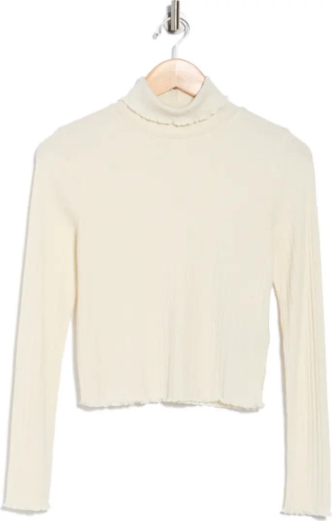 Ribbed Long Sleeve Turtleneck Crop Top | Nordstrom Rack