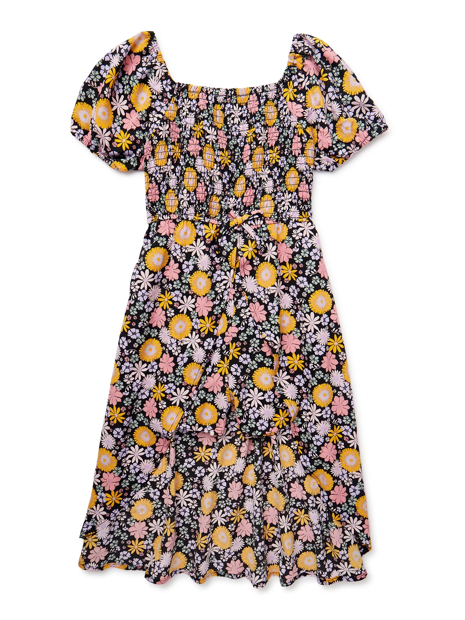 Wonder Nation Girls Smocked Walk-Thru Dress, Sizes 4-18 & Plus | Walmart (US)