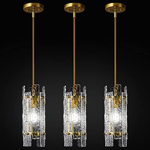 Modern Crystal Pendant Lighting Gold Pendant Lights Mini Glass Chandeliers, Adjustable Pendant Li... | Amazon (US)