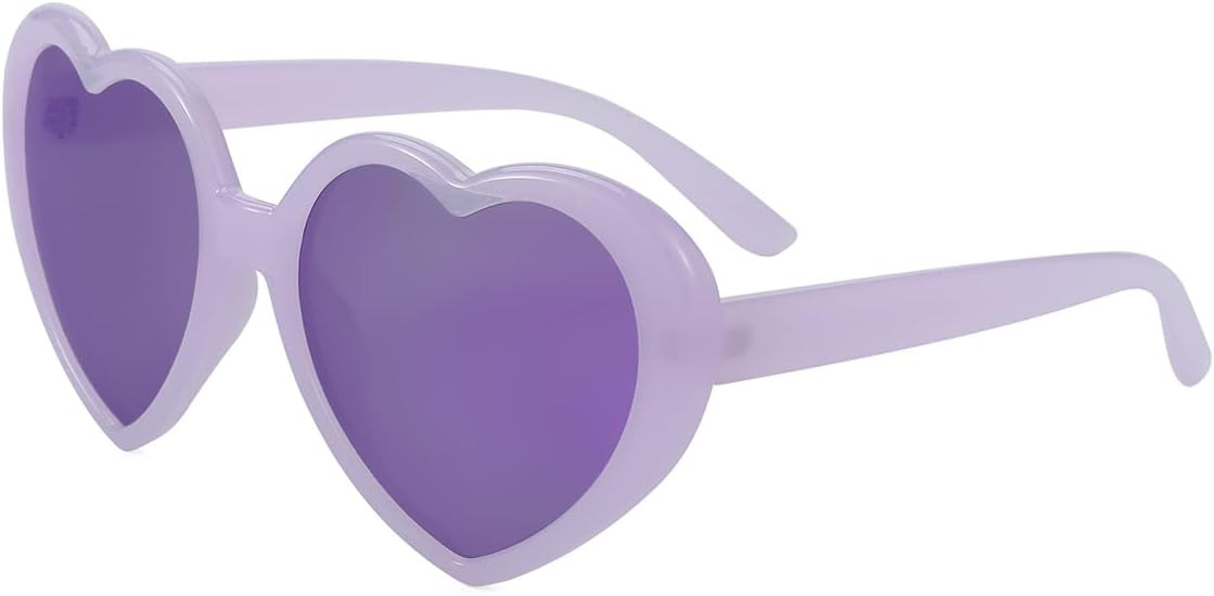 JOVAKIT Polarized Heart Shaped Sunglasses for Women Vintage Fashion Lovely Retro Oversized Eyegla... | Amazon (US)