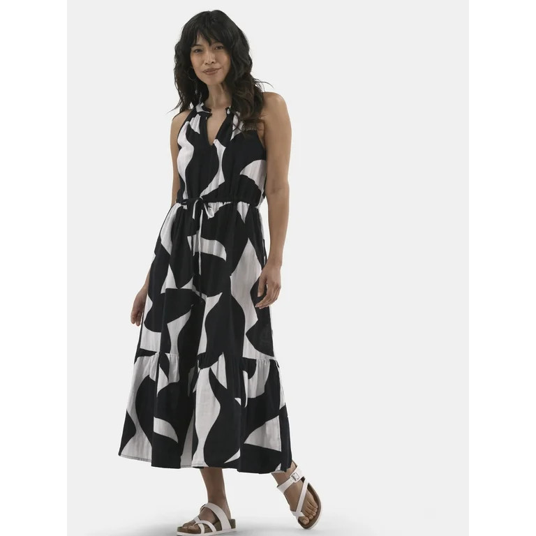 Time and Tru Women's Sleeveless Double Cloth Dress, Sizes XS-XXXL | Walmart (US)