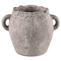 Roberta Industrial Loft Grey Terracotta Amphora Decorative Table Vase | Kathy Kuo Home