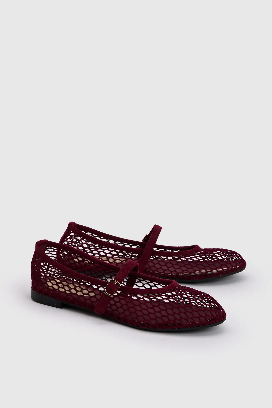 Burgundy Oasis Tilly Mesh Mary-Jane Faux Leather Ballet Pumps | Debenhams | Debenhams UK