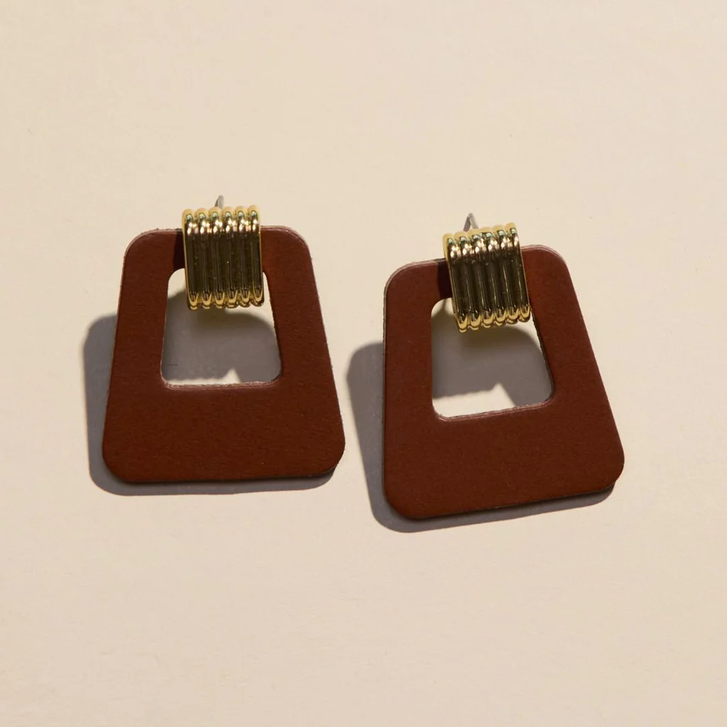 Brown Avery | Nickel and Suede