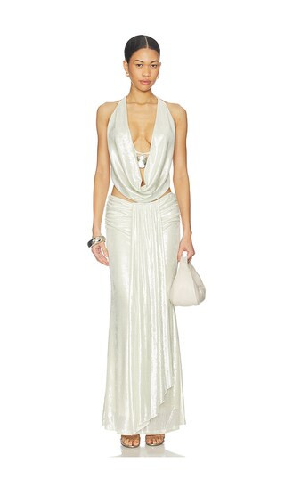 Ainsley Maxi Skirt Set in Silver | Revolve Clothing (Global)