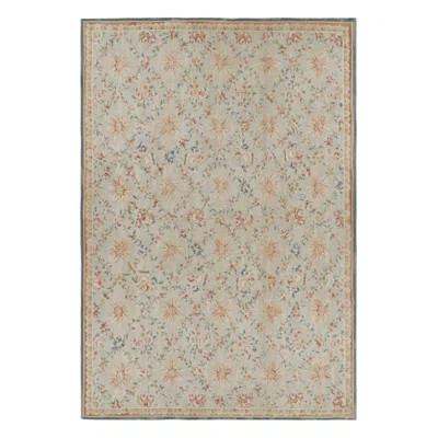Rug & Kilim's Oversized Aubusson Style Rug In Beige-Cream With Floral Patterns | Wayfair North America