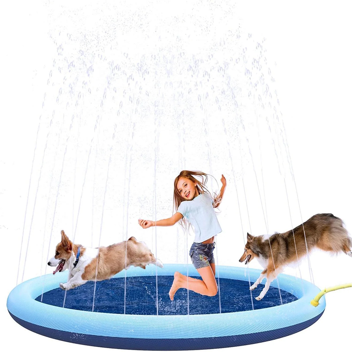 Non-Slip Splash Pad, Sprinkler Pool Summer Outdoor Water Toys, Pet Thickened Durable Wading Bath ... | Walmart (US)