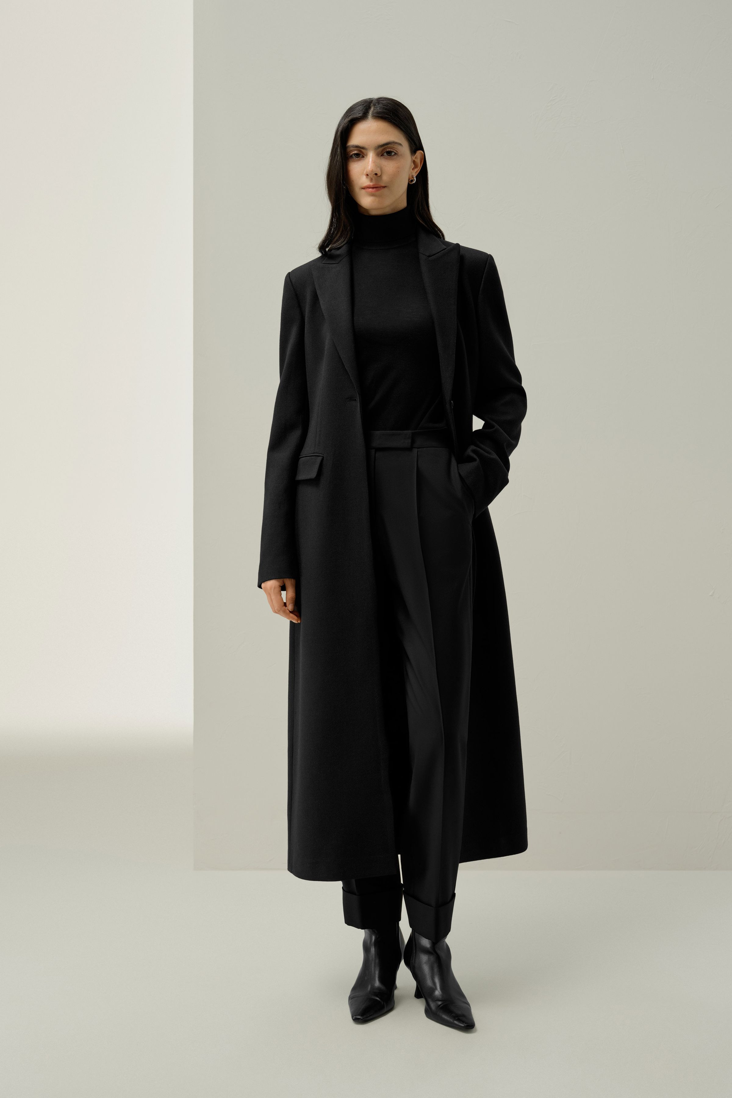 Silk-Wool Tweed Slim Fitted Coat | LILYSILK