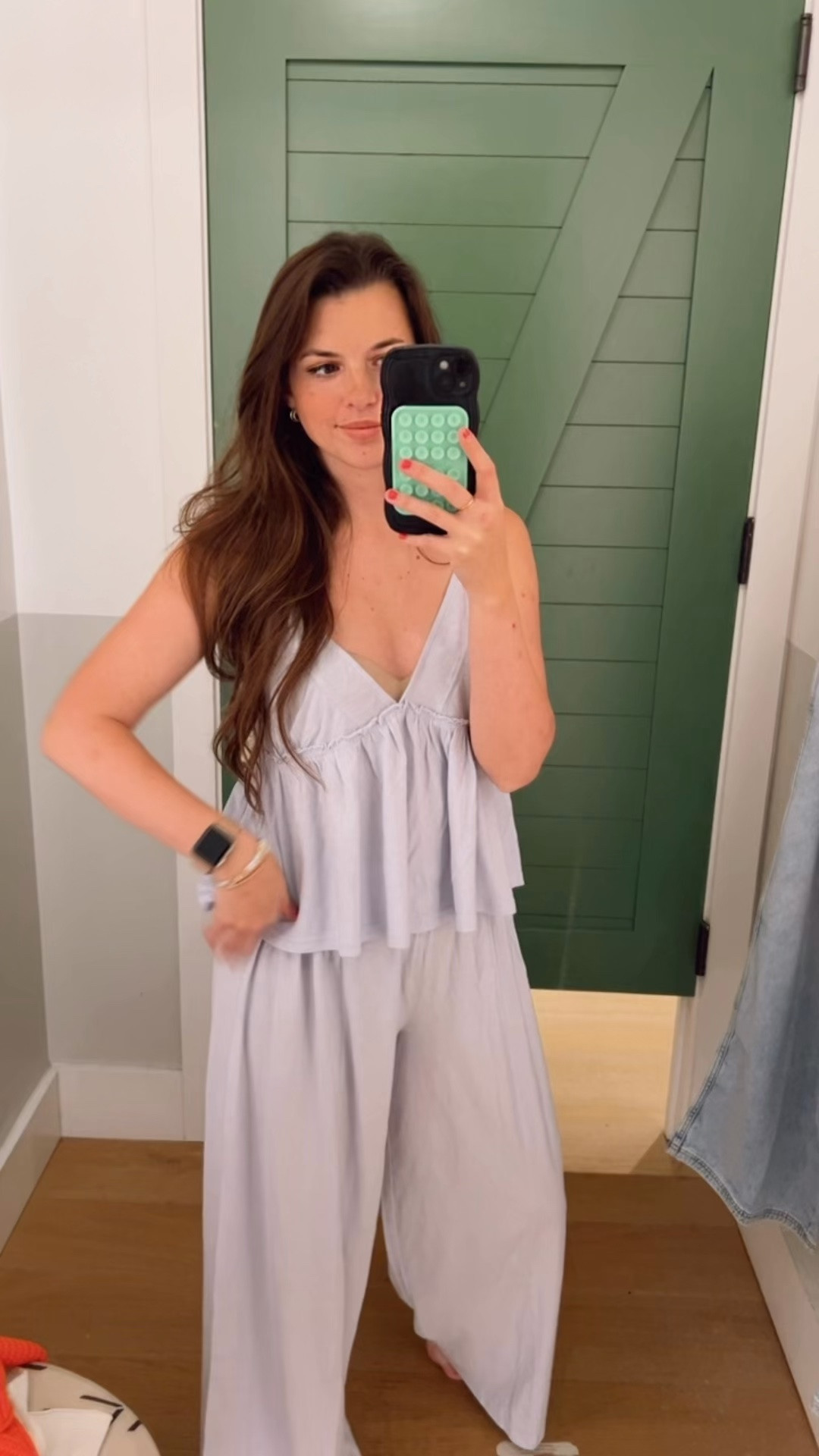 // happiest loungewear on sale from aerie - top is big on me - wearing a medium - fit is tts - wearing a small in the wide leg bottoms //

#LTKootd #LTKgrwm #LTKSeasonal