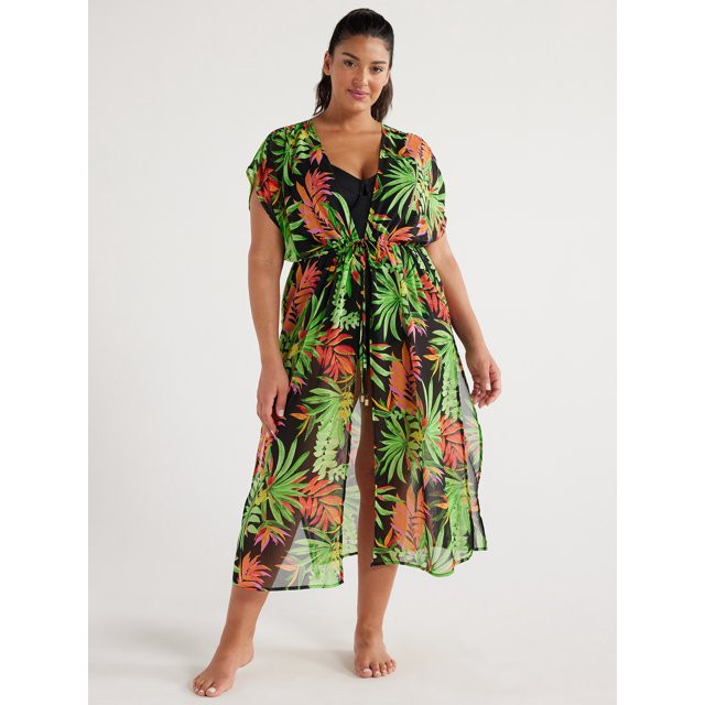 Sofia by Sofia Vergara Women's and Plus Tropical Caftan Coverup, Sizes XS-3X | Walmart (US)