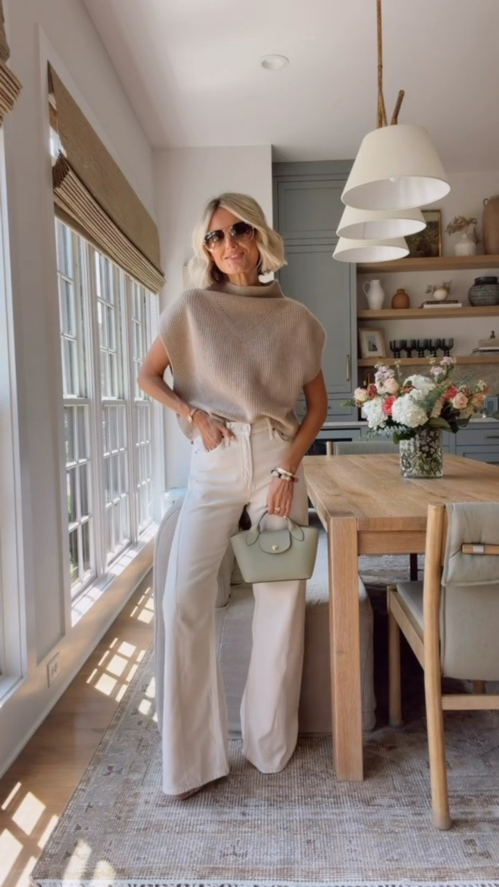 This neutral combo is so good! This sleeveless sweater is perfect for those warmer fall days! Wearing XS/25!

Loverly Grey, Anthropologie, fall outfit, sleeveless sweater, white jeans, neutral outfit

#LTKootd #LTKSeasonal