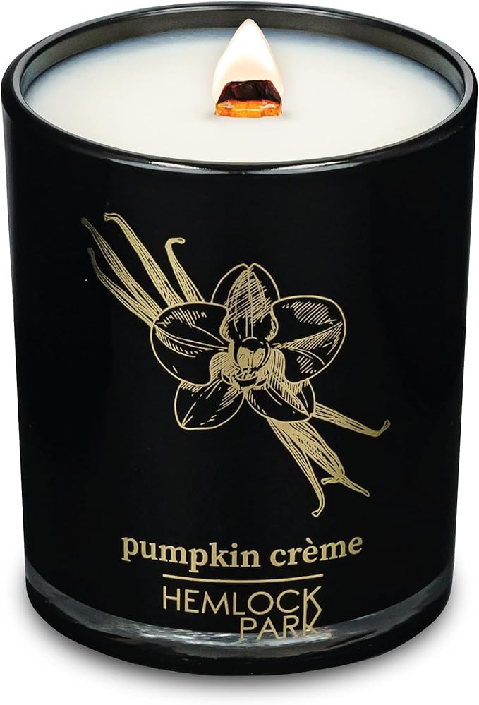 Hemlock Park Black & Gold Crackling Wood Wick Candle Handcrafted with Natural Plant-Based Coconut... | Amazon (US)