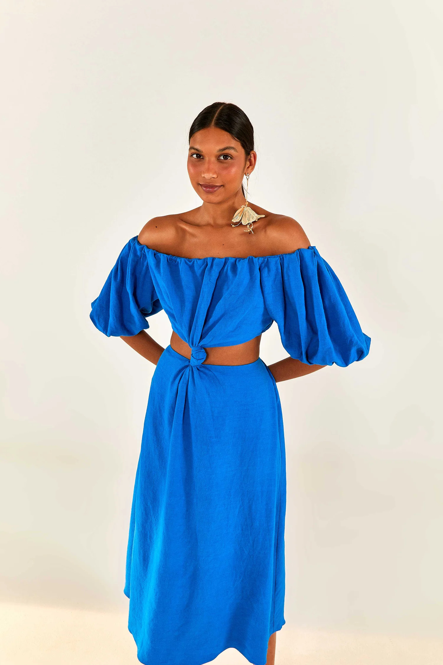 Blue Knot Midi Dress | FarmRio (US)