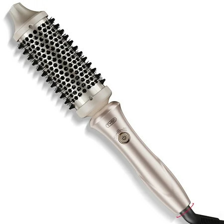 TYMO STYLUX Thermal Brush 2-in-1 Heated Round Brush for Blowouts Straightening & Curling 1.7-inch Ceramic Barrel Dual Voltage Gold | Walmart (US)