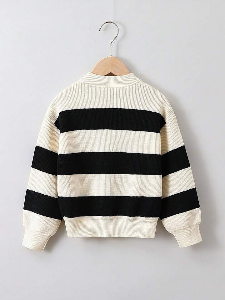 SHEIN Young Girl Two Tone Drop Shoulder Sweater | SHEIN