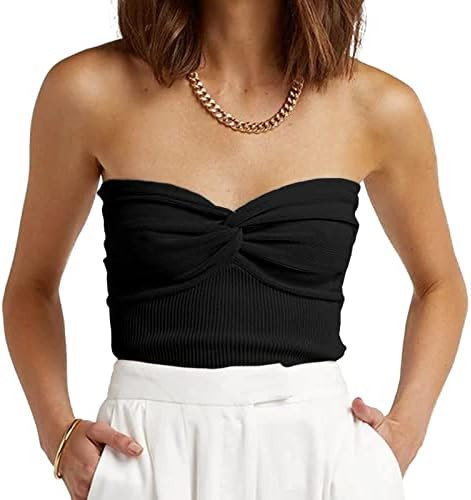 EFAN Womens Tube Tops Summer Outfits Cute Crop Tops 2026 Beach Vacation Spring Fashion Y2K Strapl... | Amazon (US)