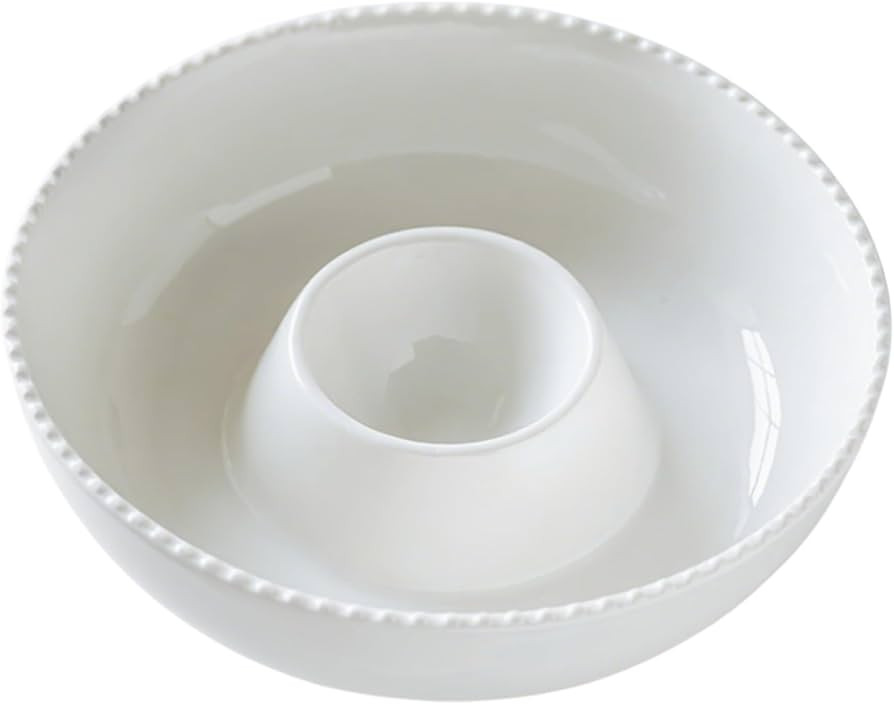 11'' Ceramic Chip and Dip Tray, Middle Size Divided Serving Set for Parties, Mixing Bowl Sets for... | Amazon (US)