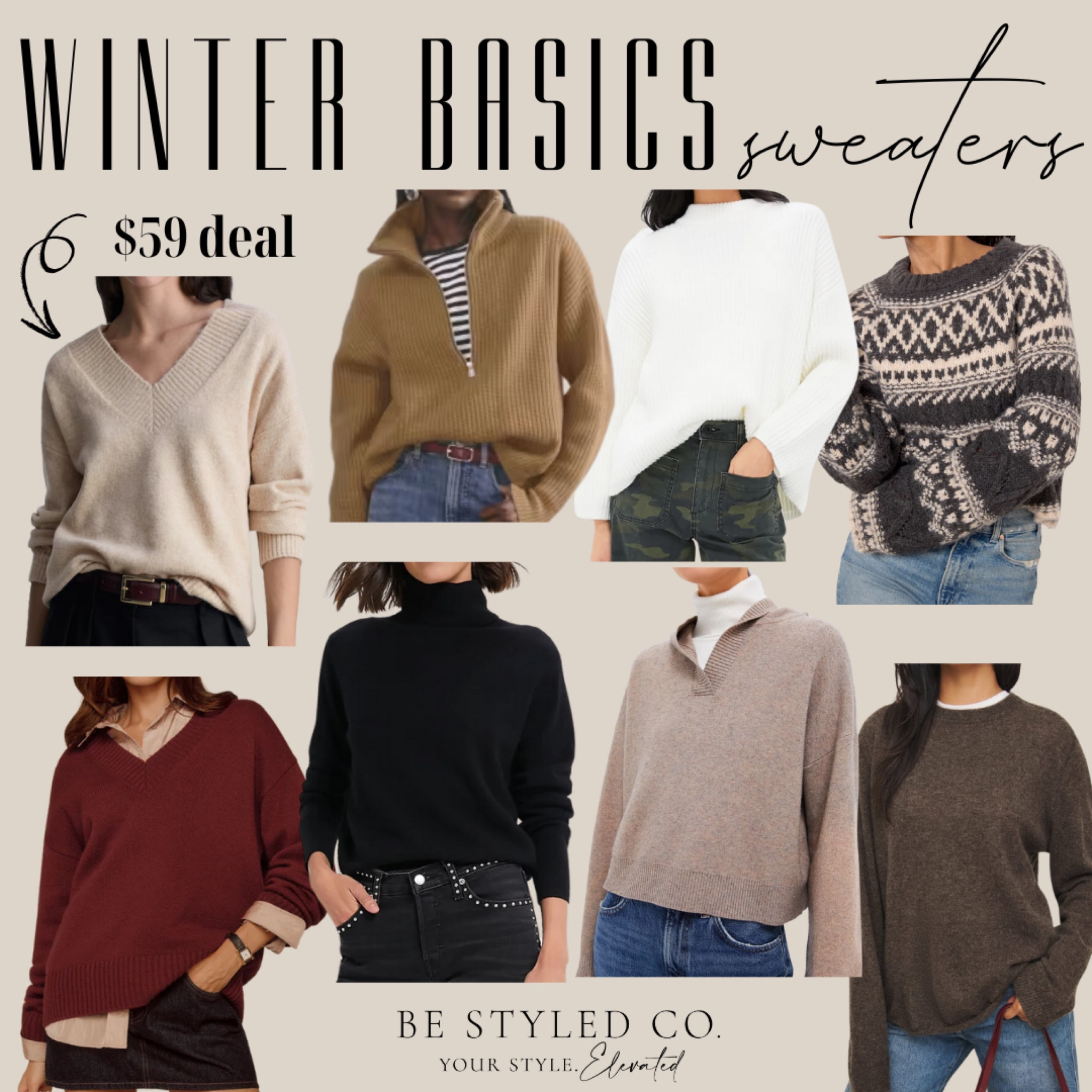 Our favorite sweaters for winter at different price points - capsule wardrobe - winter basics 

#LTKOver40 #LTKFindsUnder100 #LTKStyleTip