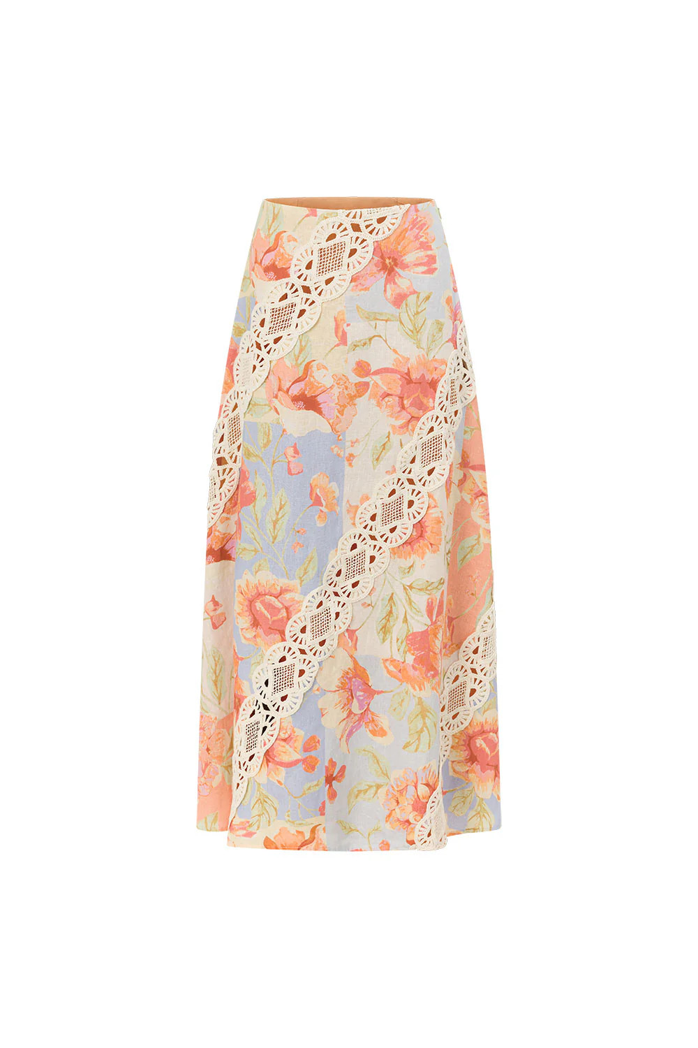 Peach Verano Print Maxi Mirabella Skirt | Sabo Skirt US