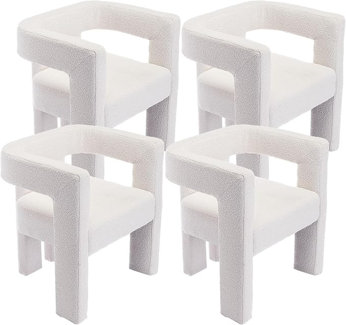 GNIXUU Modern Dining Chairs Set of 4, Upholstered Barrel Accent Chair, Comfy Side Chair Lounge Ar... | Amazon (US)