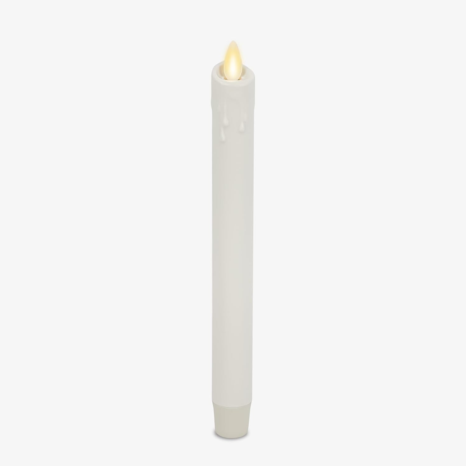Luminara White Single Wax Drip Flameless Candle Tapers (1 x 9.5 inch), Moving Flame LED Candle Unscented Real Wax with Dripped Top Timer Function, Table, Mantel, Holiday Decoration | Amazon (US)