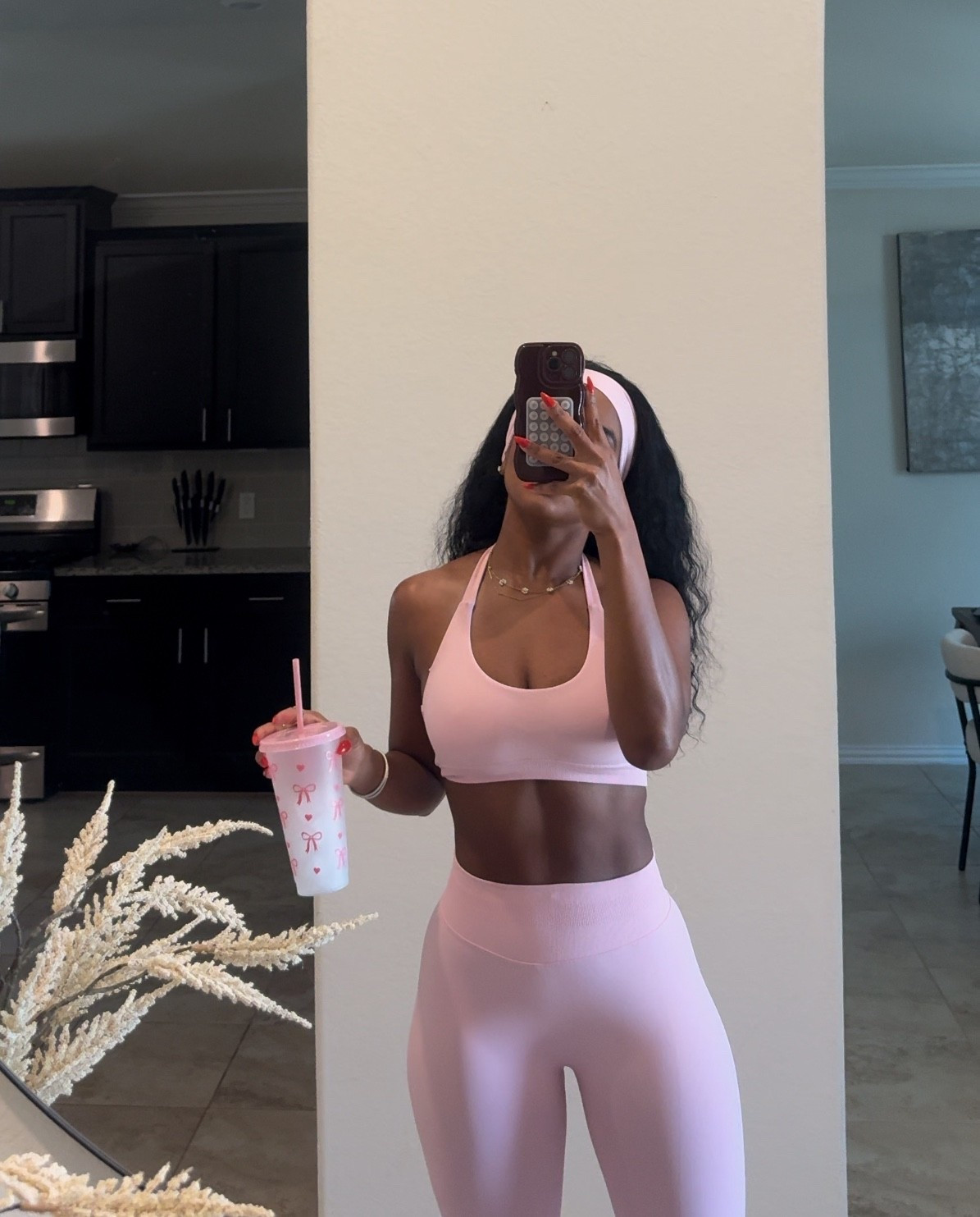 Pink workout set + headband 

#LTKSaleAlert #LTKFindsUnder50 #LTKActive