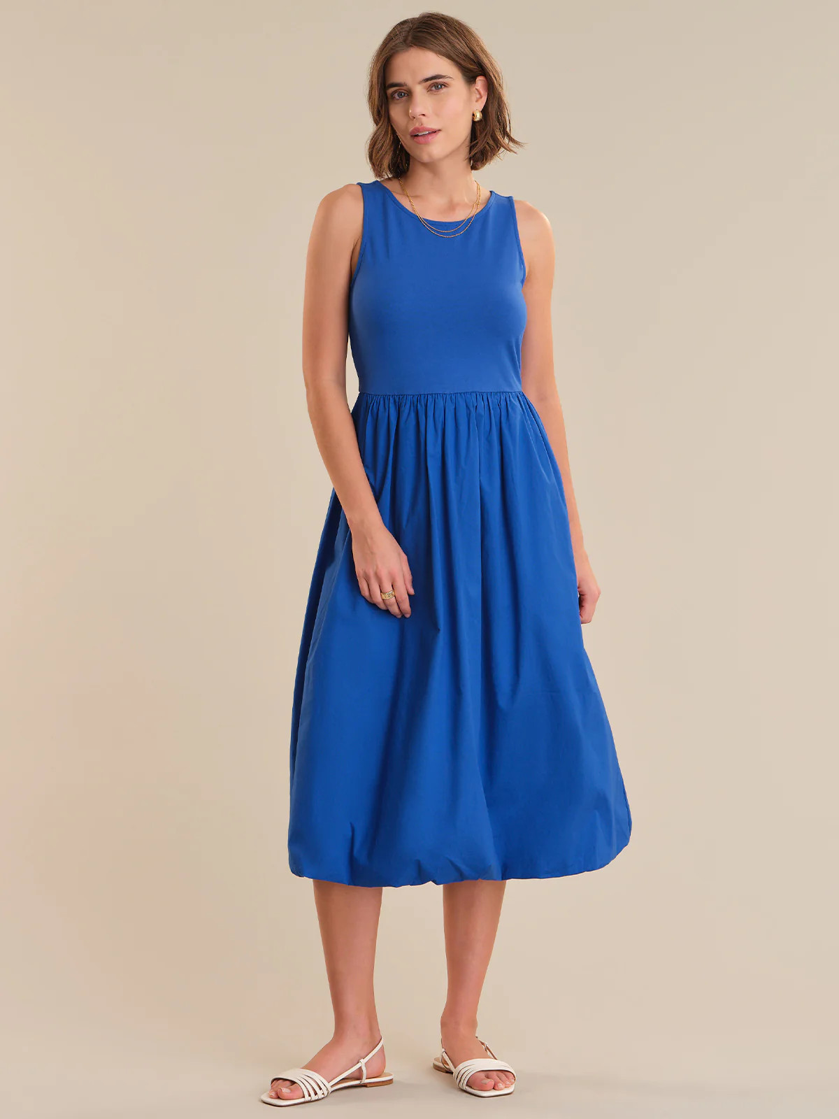 89th & Madison Bubble Hem Tank Midi Dress | 89th + Madison