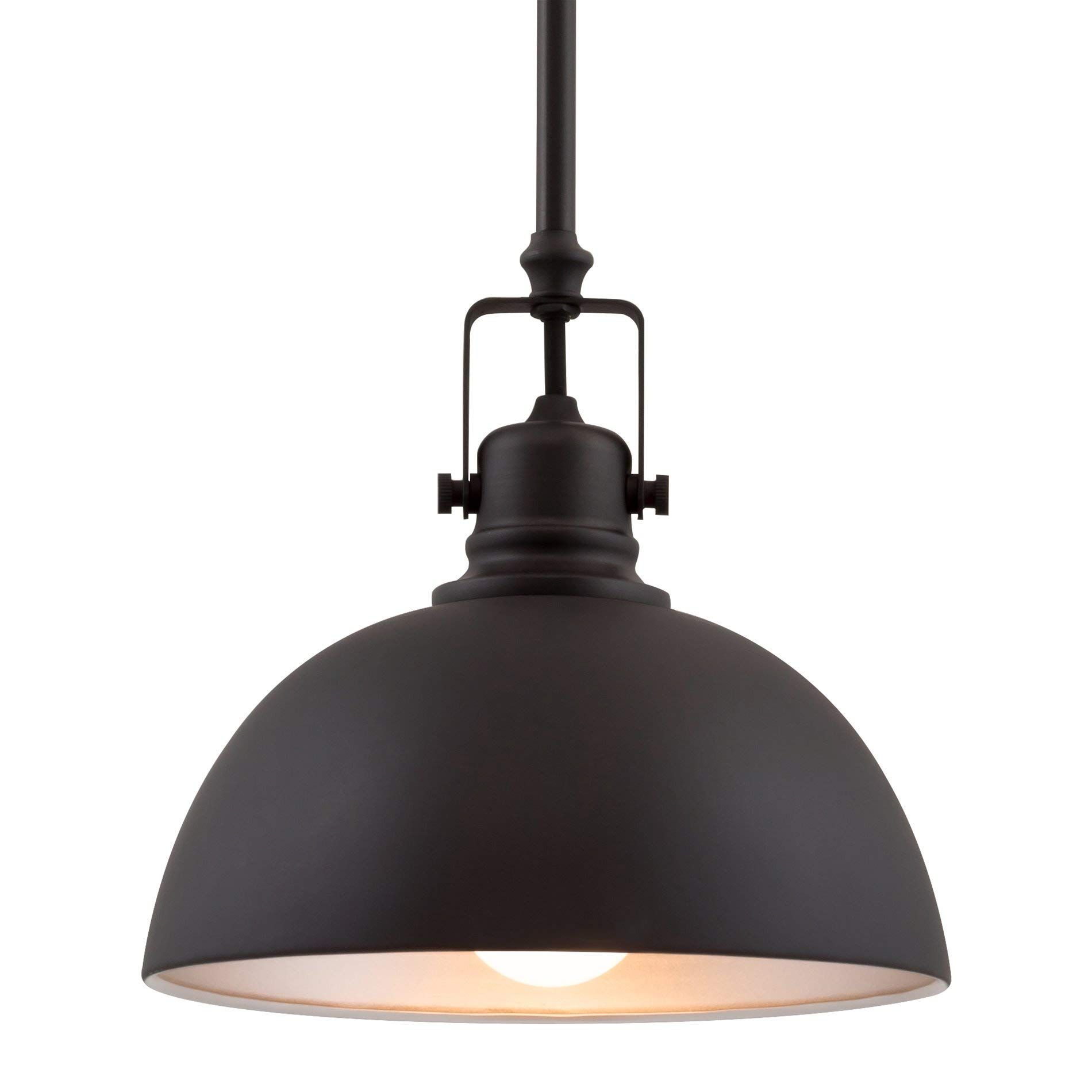 Kira Home Belle 9" Contemporary Industrial 1-Light Pendant Light, Adjustable Length + Shade Swivel J | Amazon (US)