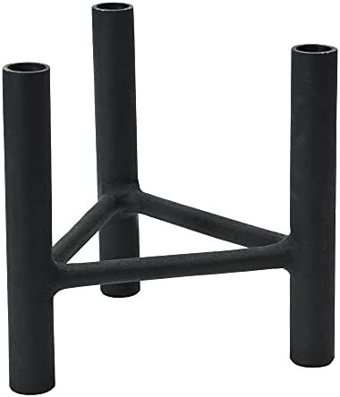Bloomingville Textured Metal, Holds 3 Taper Candle Holder, Black | Amazon (US)