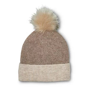 Women's Fine Knit Cuff Toque with Faux Fur Pom | Mark's - Lequipeur