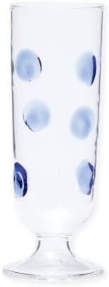 Vietri Drop Blue Champagne Glass, 6.5", 8 oz Tall Fluted Stem Glassware, Borosilicate Toasting Gl... | Amazon (US)