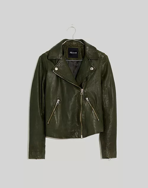 Washed Leather Motorcycle Jacket | Madewell